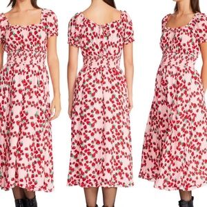 Betsy Johnson smocked long strawberry dress